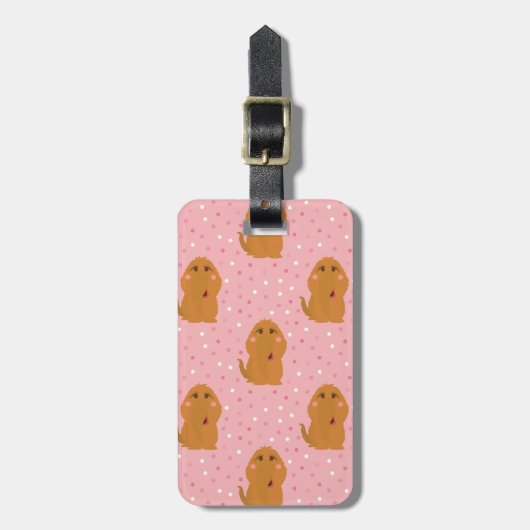 Snuffleupagus Pink Polka Dot Pattern Gepäckanhänger (Vorderseite vertikal)