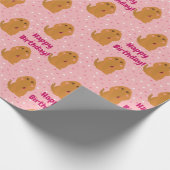 Snuffleupagus Pink Polka Dot Pattern Geschenkpapier (Ecke)