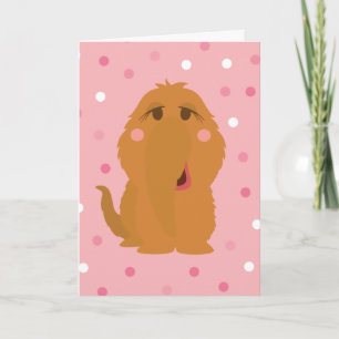 Snuffleupagus Pink Polka Dot Pattern Karte