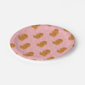 Snuffleupagus Pink Polka Dot Pattern Pappteller (Schrägansicht)