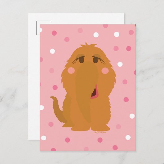 Snuffleupagus Pink Polka Dot Pattern Postkarte (Vorne/Hinten)