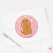 Snuffleupagus Pink Polka Dot Pattern Runder Aufkleber (Umschlag)