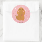 Snuffleupagus Pink Polka Dot Pattern Runder Aufkleber (Tasche)