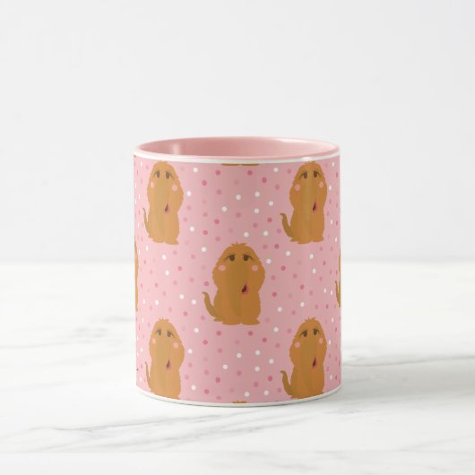 Snuffleupagus Pink Polka Dot Pattern Tasse (Zentrum)