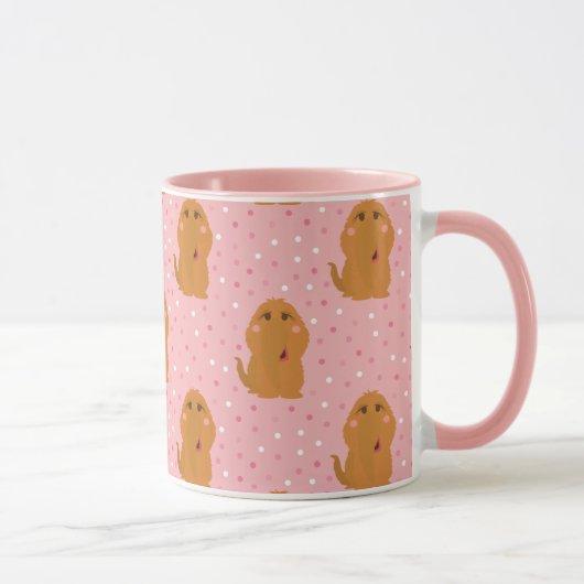 Snuffleupagus Pink Polka Dot Pattern Tasse (Rechts)