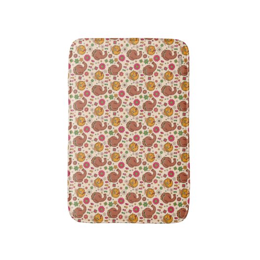 Snuffleupagus und Big Bird Groovy Blume Muster Badematte (Vorderseite Vertikal)