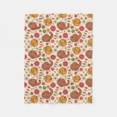 Snuffleupagus und Big Bird Groovy Blume Muster Fleecedecke (Vorderseite)