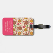 Snuffleupagus und Big Bird Groovy Blume Muster Gepäckanhänger (Rückseite horizontal)