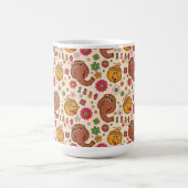 Snuffleupagus und Big Bird Groovy Blume Muster Kaffeetasse (Mittel)