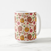 Snuffleupagus und Big Bird Groovy Blume Muster Kaffeetasse (VorderseiteRechts)