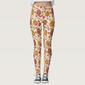 Snuffleupagus und Big Bird Groovy Blume Muster Leggings (Vorderseite)