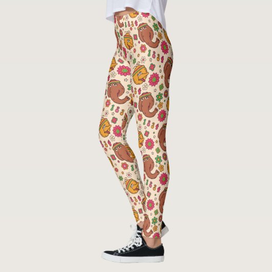 Snuffleupagus und Big Bird Groovy Blume Muster Leggings (Links)