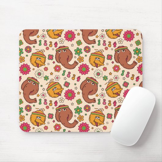 Snuffleupagus und Big Bird Groovy Blume Muster Mousepad (Mit Mouse)