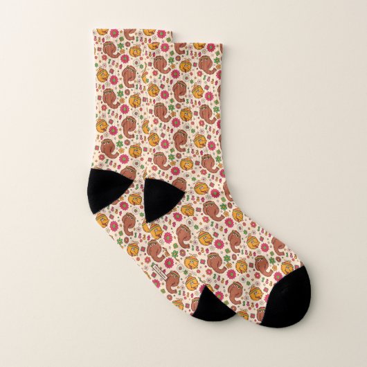 Snuffleupagus und Big Bird Groovy Blume Muster Socken (Paar)