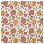 Snuffleupagus und Big Bird Groovy Blume Muster Stoff (Muster)