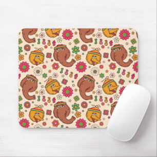 Snuffleupagus und Big Bird Groovy Blumenmuster Mousepad