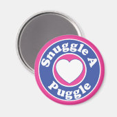 Snuggle A Puggle Dog Heart Magnet (Vorderseite/Rückseite)