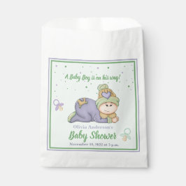 Snuggle Baby Boy - Green & Lila Baby Dusche Geschenktütchen