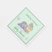 Snuggle Baby Boy - Green & Lila Baby Dusche Serviette (Ecke)