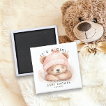 Snuggle Bear Baby Dusche Gefallen Magnet<br><div class="desc">Niedliche Schnauze tragen den Magneten für eine Mädchendusche. Matching Artikel in unserem Shop erhältlich.</div>