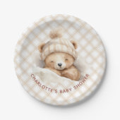 Snuggle Bear Baby Dusche Pappteller (Vorderseite)