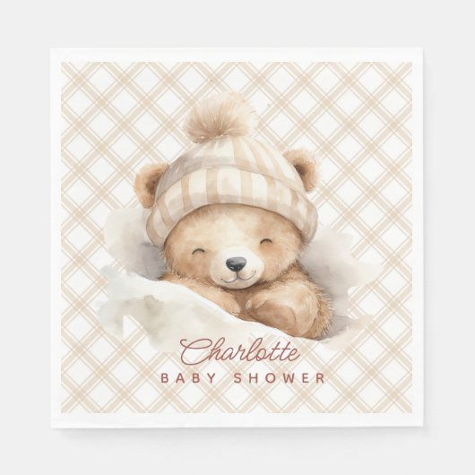 Snuggle Bear Baby Dusche Serviette (Vorderseite)