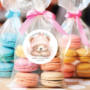 Snuggle Bear Baby Dusche Vielen Dank Runder Aufkleber