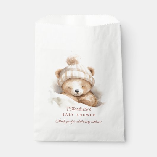 Snuggle Bear Baby Showbeutel Geschenktütchen (Vorderseite)