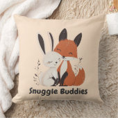 Snuggle Buddies Fox & Bunny | Gemütliche Tierfreun Kissen (Decke)