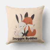Snuggle Buddies Fox & Bunny | Gemütliche Tierfreun Kissen (Rückseite)
