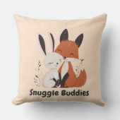 Snuggle Buddies Fox & Bunny | Gemütliche Tierfreun Kissen (Vorderseite)