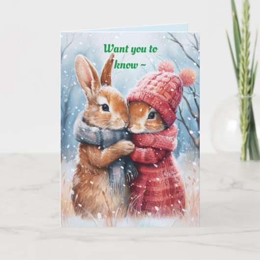 SNUGGLE BUNNIES CHRISTMAS CARD FÜR JEDEN DANKESKARTE (Vorderseite)