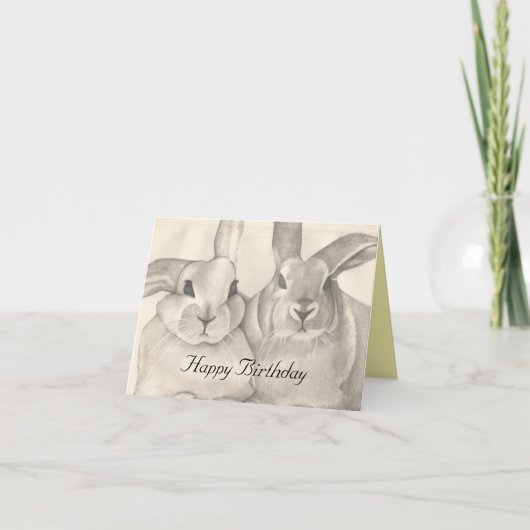 Snuggle Bunnies, Geburtstagskarte Karte (Vorderseite)