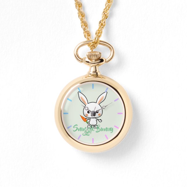 Snuggle Bunny Kawaii Custom Armbanduhr (Vorderseite)