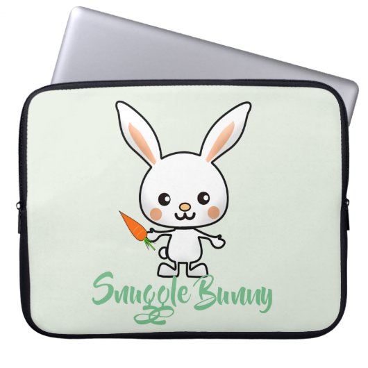 Snuggle Bunny Kawaii Custom Laptopschutzhülle (Vorderseite)