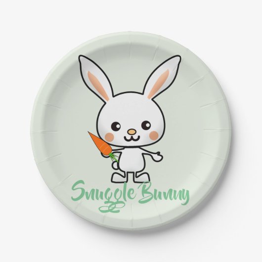Snuggle Bunny Kawaii Custom Pappteller (Vorderseite)