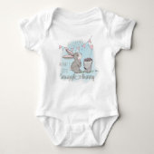 Snuggle Bunny Niedlich Rabbit and Hearts Boys Baby Strampler (Vorderseite)
