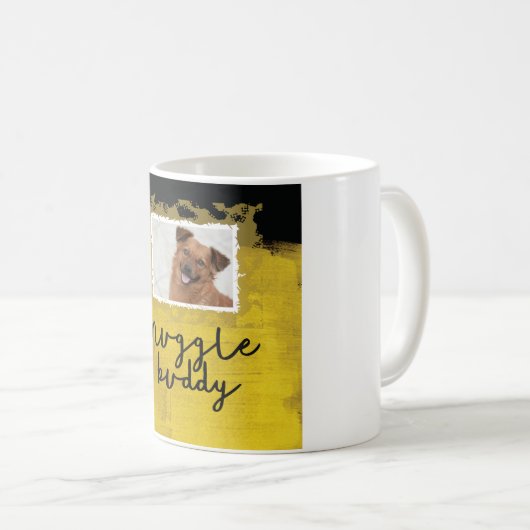 Snuggle Freund-kundenspezifische schwarzer/gelber Kaffeetasse (VorderseiteRechts)