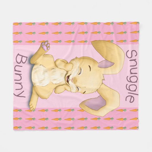 Snuggle-Häschen-Rosa-Fleece-Decke Fleecedecke (Vorderseite (Horizontal))