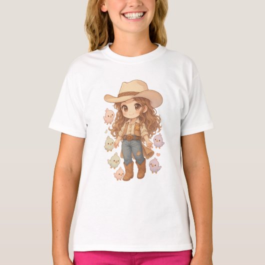 Snuggle Pup Cowboy girl with birds T-Shirt (Vorderseite)