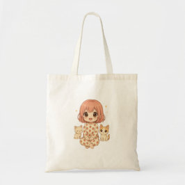 Snuggle Pup Kawaii Cat girl tote bag Tragetasche