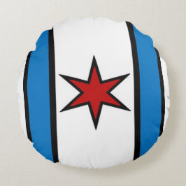 Snuggle-Schild - modern (weiß) Rundes Kissen