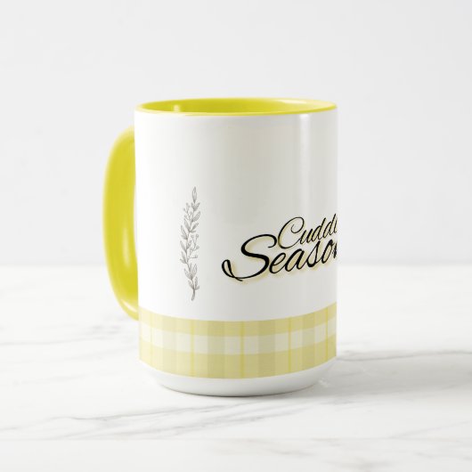 Snuggle Season (in Kariert) Tasse (Vorderseite Links)