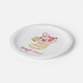 Snuggle Season Puppy in Stocking Pappteller (Schrägansicht)