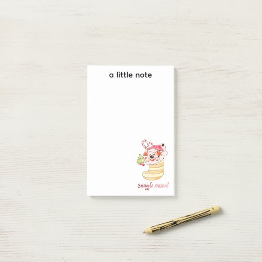 Snuggle Season Puppy in Stocking Post-it Klebezettel (Auf Schreibtisch)