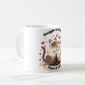 Snuggle & Sorcery – Cute Cat Couple Sticker for Co Kaffeetasse (Vorderseite Links)