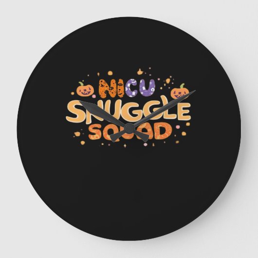 Snuggle Squad NICU Nurse Neonatal Nurse Halloween Große Wanduhr (Vorderseite)