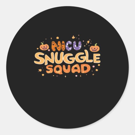 Snuggle Squad NICU Nurse Neonatal Nurse Halloween Runder Aufkleber (Vorderseite)