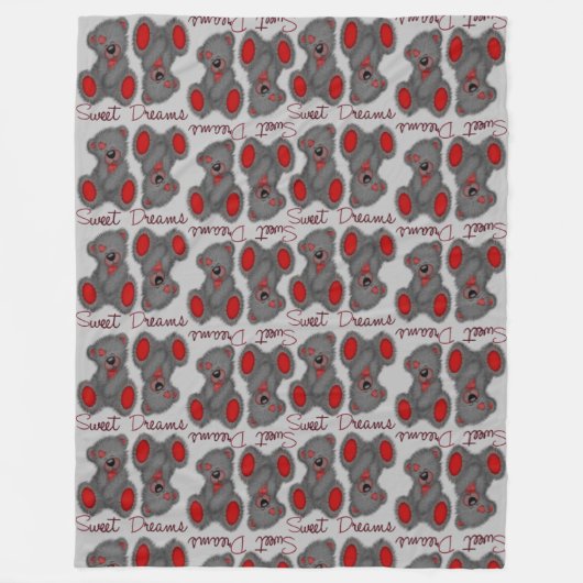 Snuggle Sweet Dreams Teddy brillante Ruby Fleecedecke (Vorderseite)