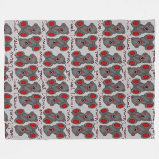 Snuggle Sweet Dreams Teddy brillante Ruby Fleecedecke (Vorderseite (Horizontal))